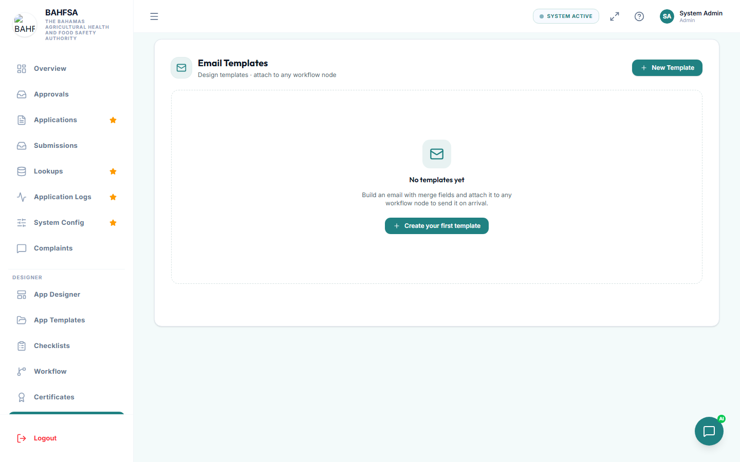 The email template designer